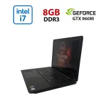 Ігровий ноутбук Dell Inspiron 15 7559 / 15,6" (1920x1080) IPS / Intel Core i7-6700HQ (4 (8) ядра по 2,6 - 3,5 ГГц) / 8 ГБ DDR3 / 256 ГБ SSD + 500 ГБ HDD / nVidia GeForce GTX 960M, 4 ГБ GDDR5, 128-біт / WebCam б/в