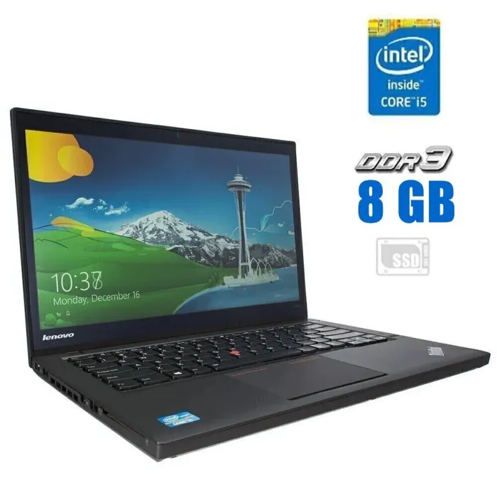 Ноутбук Lenovo ThinkPad T440s / 14" (1920x1080) IPS / Intel Core i5-4300U (2 (4) ядра по 1.9 - 2.9 GHz) / 8 GB DDR3 / 120 GB SSD / Intel HD Graphics 4400 / WebCam б/в - зображення 1