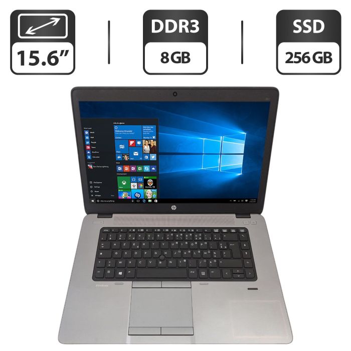 Ноутбук HP EliteBook 850 G1 / 15.6" (1366x768) TN / Intel Core i5-4210U (2 (4) ядра по 2.4 - 2.7 GHz) / 8 GB DDR3 / 256 GB SSD / Intel HD Graphic 4400 / WebCam б/в - зображення 1