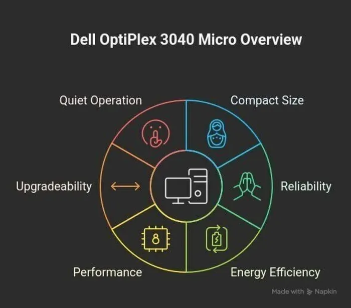 Неттоп Dell OptiPlex 3040 Micro USFF / Intel Core i5-6500T (4 ядра по 2,5 - 3,1 ГГц) / 12 ГБ DDR3 / 750 ГБ HDD / Intel HD Graphics 530 / Блок живлення / Windows 11 Pro б/в - зображення 9