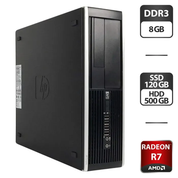 Ігровий ПК HP Compaq Pro 6300 SFF / Intel Core i5-3470 (4(8) ядра по 3.2-3.6 GHz) / 8 GB DDR3 / 120GB SSD + 500GB HDD / AMD Radeon R7 350, 4GB GDDR5, 128-bit / HDMI б/в - зображення 1
