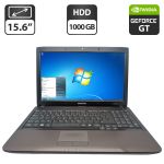 Ноутбук Samsung RV580 / 15.6" (1366x768) TN / Intel Core i3-330M (2 (4) ядра по 2.1 GHz) / 6 GB DDR3 / 1000 GB HDD / nVidia GeForce GT 330M, 1 GB GDDR3, 128-bit / WebCam / DVD-ROM б/в
