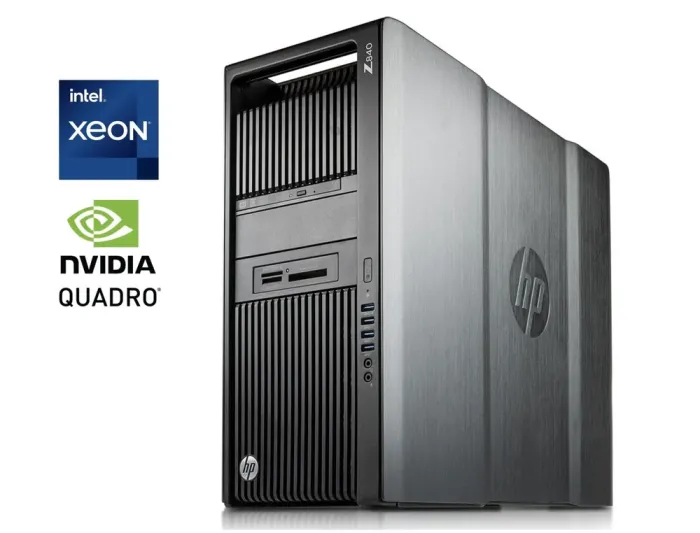 Робоча станція HP Z840 Workstation Tower / 2x Intel Хеоп E5-2689 v4 (10 (20) ядер по 3.1 - 3.8 GHz) / 64 GB DDR4 / 256 GB SSD + 1000 GB HDD / nVidia Quadro M6000, 24 GB GDDR5, 384-bit / DVD-RW б/в - зображення 1