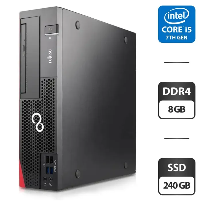 Комп'ютер Fujitsu Esprimo D957 E85 SFF / Intel Core i5-7500 (4 ядра по 3.4 - 3.8 GHz) / 8 GB DDR4 / 240 GB SSD / Intel HD Graphics 630 / 280W б/в - зображення 1