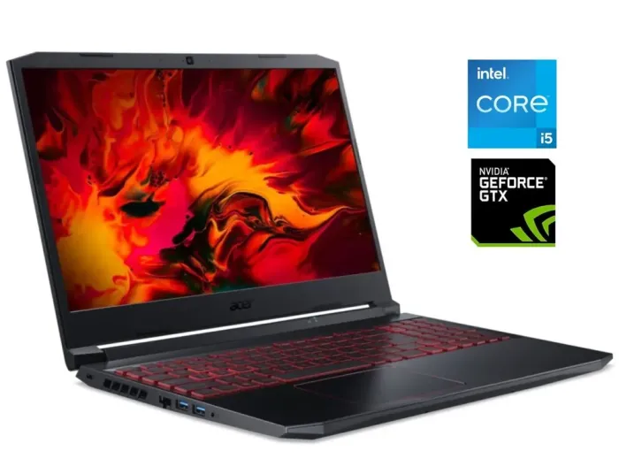 Ігровий ноутбук Б-клас Acer Nitro 5 AN515-57 / 15.6" (1920x1080) IPS / Intel Core i5-11400H (6 (12) ядер по 2.2 - 4.5 GHz) / 8 GB DDR4 / 512 GB SSD / nVidia GeForce GTX 1650, 4 GB GDDR6, 128-bit / WebCam б/в - зображення 1
