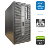 Комп'ютер HP ProDesk 600 G1 Tower / Intel Core i7-4770 (4 (8) ядра по 3.4 - 3.9 GHz) / 16 GB DDR3 / 240 GB SSD + 500 GB HDD / nVidia GeForce GT 610, 2 GB GDDR3, 64-bit б/в