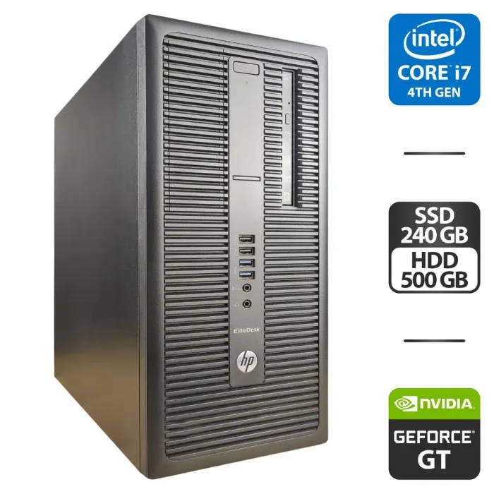 Комп'ютер HP ProDesk 600 G1 Tower / Intel Core i7-4770 (4 (8) ядра по 3.4 - 3.9 GHz) / 16 GB DDR3 / 240 GB SSD + 500 GB HDD / nVidia GeForce GT 610, 2 GB GDDR3, 64-bit б/в - зображення 1