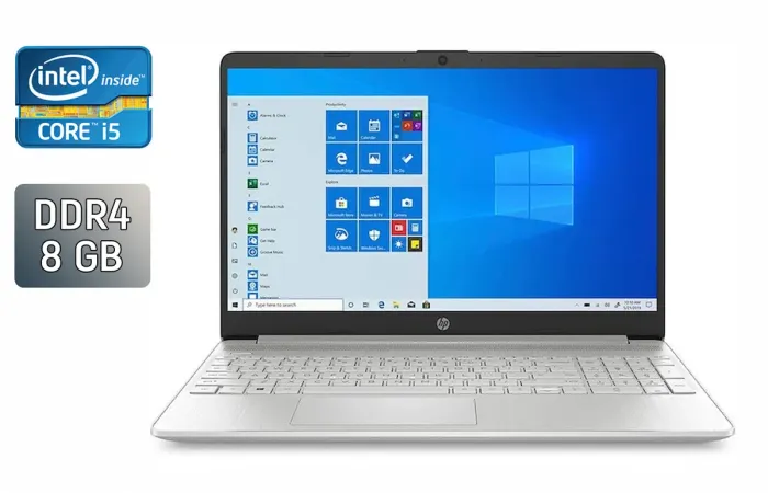 Ультрабук HP 15-dy1036nr / 15.6" (1920x1080) IPS / Intel Core i5-1035G1 (4 (8) ядра по 1.0 - 3.6 GHz) / 8 GB DDR4 / 480 GB SSD / Intel UHD Graphics / WebCam / Windows 10 б/в - зображення 1