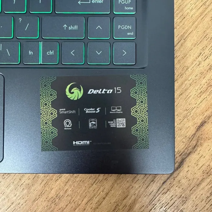 Ігровий ноутбук Б-клас MSI Delta 15 A5EFK / 15.6" (1920x1080) IPS / AMD Ryzen 7 5800H (8 (16) ядер по 3.2 - 4.4 GHz) / 16 GB DDR4 / 512 GB SSD / AMD Radeon RX 6700M, 10 GB GDDR6, 160-bit / WebCam б/в - зображення 9