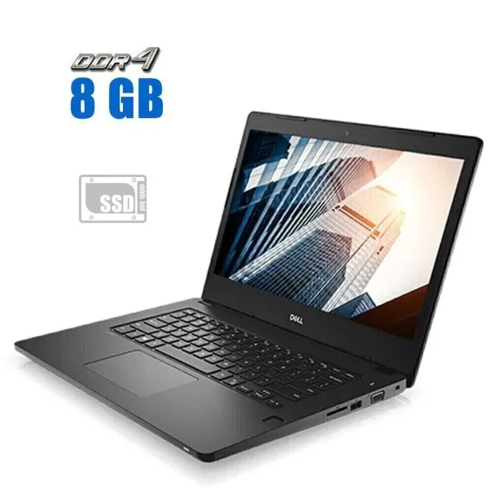 Ультрабук Dell Latitude 3480 / 14" (1920x1080) IPS / Intel Core i3-7100U (2 (4) ядра по 2.4 GHz) / 8 GB DDR4 / 128 GB SSD / Intel HD Graphics 620 / WebCam б/в - зображення 1