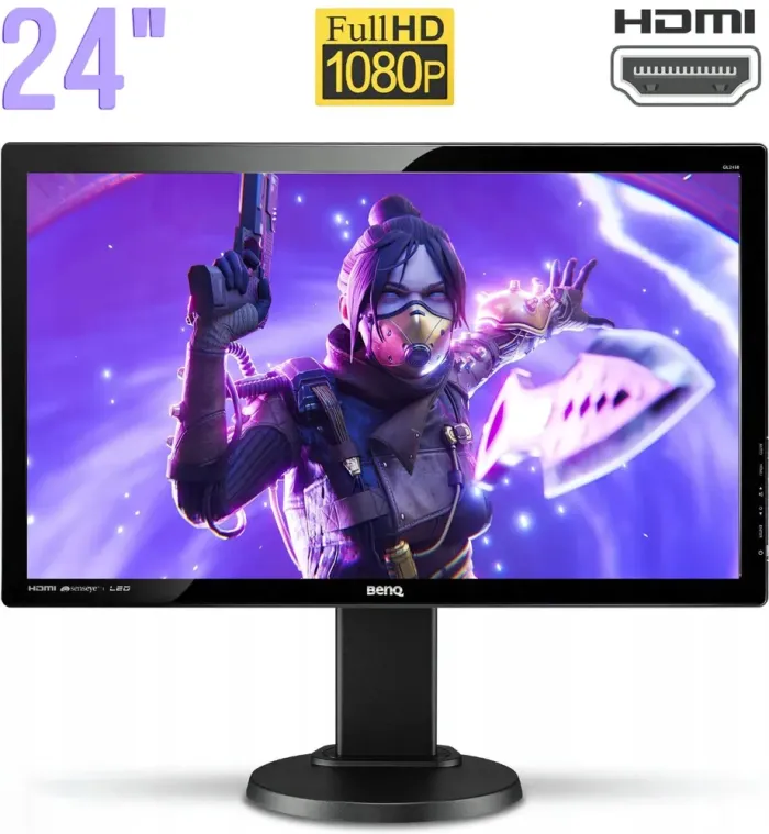 Монітор BenQ GL2450HT / 24" (1920x1080) TN / DVI, VGA, HDMI, Audio / VESA 100x100 / Вбудовані колонки 2x 2W б/в - зображення 1