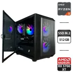 Збірка під замовлення: 1stPlayer D3-3F2-Plus Black Tower / AMD Ryzen 5 5500 (6 (12) ядер по 3.6 - 4.2 GHz) / 16 GB DDR4 / 512 GB SSD M.2 / AMD Radeon RX 5700 XT, 8 GB GDDR6, 256-bit / 650W б/в
