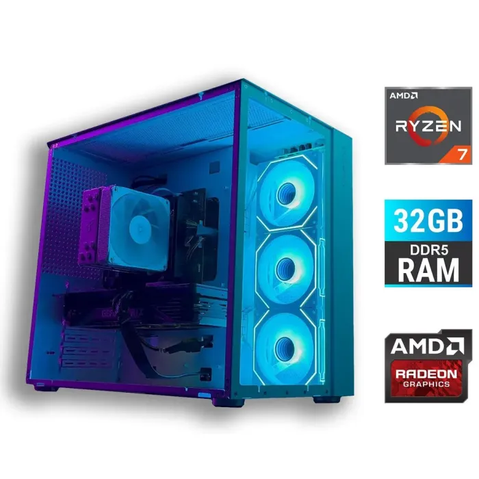 Ігровий ПК Tower / AMD Ryzen 7 8700F (8 (16) ядер по 4,1 - 5,0 ГГц) / 32 ГБ DDR5 / 1000 ГБ SSD / AMD Radeon RX 6900 XT, 16 ГБ GDDR6, 256-біт б/в - зображення 1