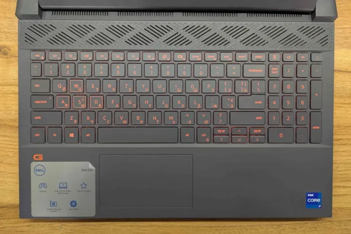 Ігровий ноутбук Dell G15 5511 / 15.6" (1920x1080) IPS / Intel Core i7-11800H (8 (16) ядер по 2.3 - 4.6 GHz) / 16 GB DDR4 / 512 GB SSD / nVidia GeForce RTX 3060, 6 GB GDDR6, 192-bit / WebCam / Windows 11 б/в - зображення 3