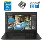 Мобільна робоча станція HP ZBook Studio G3 / 15.6" (1920x1080) IPS / Intel Core i7-6700HQ (4 (8) ядра по 2.6 - 3.5 GHz) / 16 GB DDR4 / 240 GB SSD / nVidia Quadro M1000M, 4 GB DDR5, 128-bit б/в