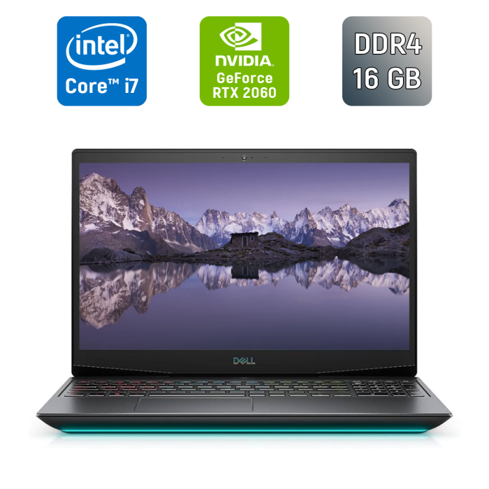 Ігровий ноутбук Dell G5 5500 / 15,6" (1920x1080) IPS / Intel Core i7-10750H (6 (12) ядер по 2,6 - 5,0 ГГц) / 16 ГБ DDR4 / 512 ГБ SSD / nVidia GeForce RTX 2060, 6 ГБ GDDR6, 192-біт / Веб-камера / Windows 10 б/в - зображення 1
