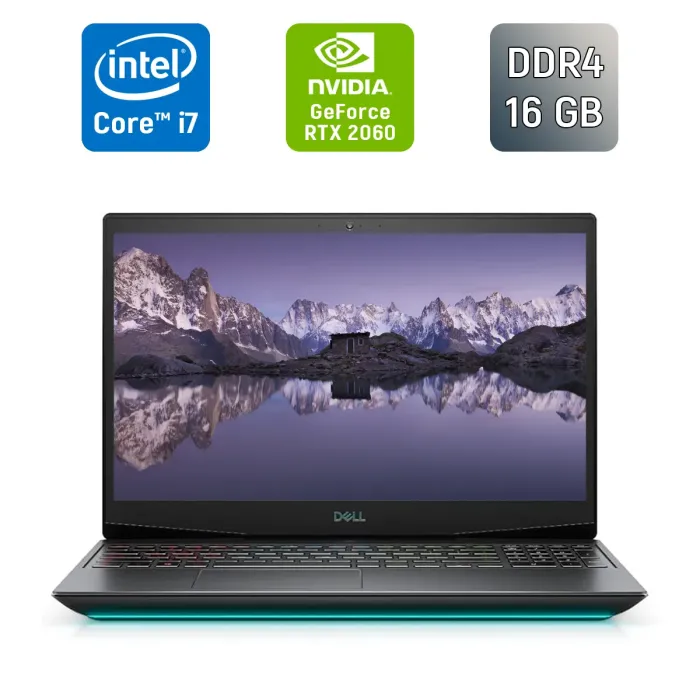 Ігровий ноутбук Dell G5 5500 / 15,6" (1920x1080) IPS / Intel Core i7-10750H (6 (12) ядер по 2,6 - 5,0 ГГц) / 16 ГБ DDR4 / 512 ГБ SSD / nVidia GeForce RTX 2060, 6 ГБ GDDR6, 192-біт / Веб-камера / Windows 10 б/в - зображення 1