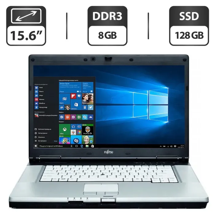 Ноутбук Fujitsu LifeBook E780 / 15.6" (1366x768) TN / Intel Core i3-370M (2 (4) ядра по 2.4 GHz) / 8 GB DDR3 / 128 GB SSD / Intel HD Graphics / WebCam / Без АКБ б/в - зображення 1