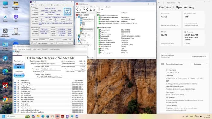 Мобільна робоча станція Dell Precision 3541 / 15,6" (1920x1080) IPS / Intel Core i7-9750H (6 (12) ядер по 2,6 - 4,5 ГГц) / 32 ГБ DDR4 / 512 ГБ SSD / nVidia Quadro P620, 4 ГБ GDDR5, 128-біт / WebCam б/в - зображення 8