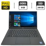 Ультрабук Б-клас Dell XPS 13 9360 / 13.3" (1920x1080) IPS / Intel Core i5-7200U (2 (4) ядра по 2.5 - 3.1 GHz) / 8 GB DDR3 / 240 GB SSD / Intel HD Graphics 620 / WebCam б/в