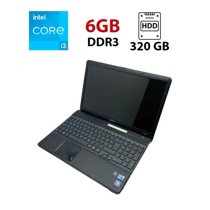 Ноутбук Sony VPC156 / 15.6" (1366x768) TN / Intel Core i3-380M (2 (4) ядра по 2.53 GHz) / 6 GB DDR3 / 320 GB HDD / Intel HD Graphics / WebCam б/в - зображення 1