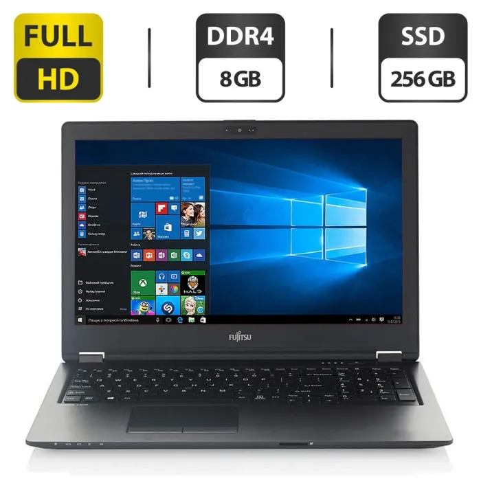 Ноутбук Б-клас Fujitsu LifeBook U757 / 15.6" (1920x1080) IPS / Intel Core i5-7200U (2 (4) ядра по 2.5 - 3.1 GHz) / 8 GB DDR4 / 256 GB SSD / Intel HD Graphics 620 / WebCam / HDMI б/в - зображення 1