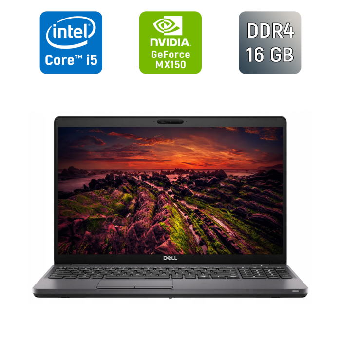 Ультрабук Dell Latitude 5501 / 15.6" (1920x1080) IPS / Intel Core i5-9400H (4 (8) ядра по 2.5 - 4.3 GHz) / 16 GB DDR4 / 256 GB SSD / nVidia GeForce MX150, 2 GB GDDR5, 64-bit / WebCam / TouchID б/в - изображение 1