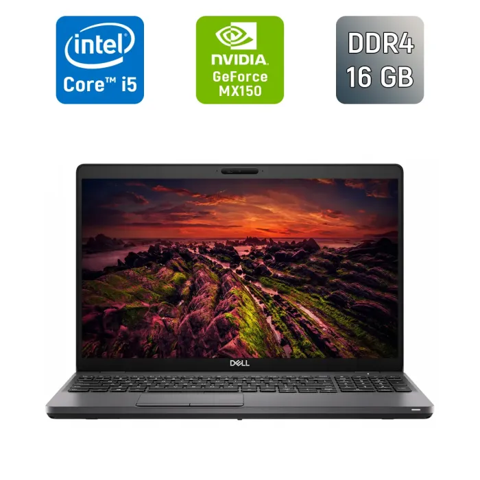 Ультрабук Dell Latitude 5501 / 15.6" (1920x1080) IPS / Intel Core i5-9400H (4 (8) ядра по 2.5 - 4.3 GHz) / 16 GB DDR4 / 256 GB SSD / nVidia GeForce MX150, 2 GB GDDR5, 64-bit / WebCam / TouchID б/в - зображення 1