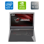 Ігровий ноутбук Asus ROG GL752VSK / 17,3" (1920x1080) IPS / Intel Core i7-7700HQ (4 (8) ядра по 2,8 - 3,8 ГГц) / 16 ГБ DDR4 / 256 ГБ SSD + 1000 ГБ HDD / nVidia GeForce GTX 1070, 8 ГБ GDDR5, 256-біт / WebCam / HDMI б/в