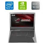 Ігровий ноутбук Asus ROG GL752VSK / 17,3" (1920x1080) IPS / Intel Core i7-7700HQ (4 (8) ядра по 2,8 - 3,8 ГГц) / 16 ГБ DDR4 / 256 ГБ SSD + 1000 ГБ HDD / nVidia GeForce GTX 1070, 8 ГБ GDDR5, 256-біт / WebCam / HDMI б/в