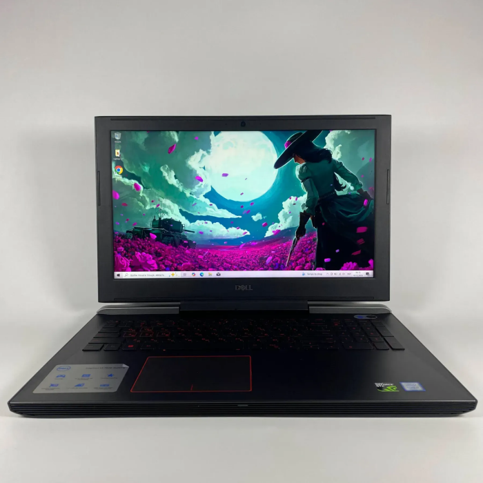 Ігровий ноутбук Dell Inspiron 7577 / 15.6" (3840x2160) IPS / Intel Core i7-7700HQ (4 (8) ядра по 2,8 - 3,8 ГГц) / 16 ГБ DDR4 / 128 ГБ SSD + 1000 ГБ HDD / nVidia GeForce GTX 1060 Max-Q, 6 ГБ GDDR5, 192-біт / WebCam / TouchID б/в - изображение 2