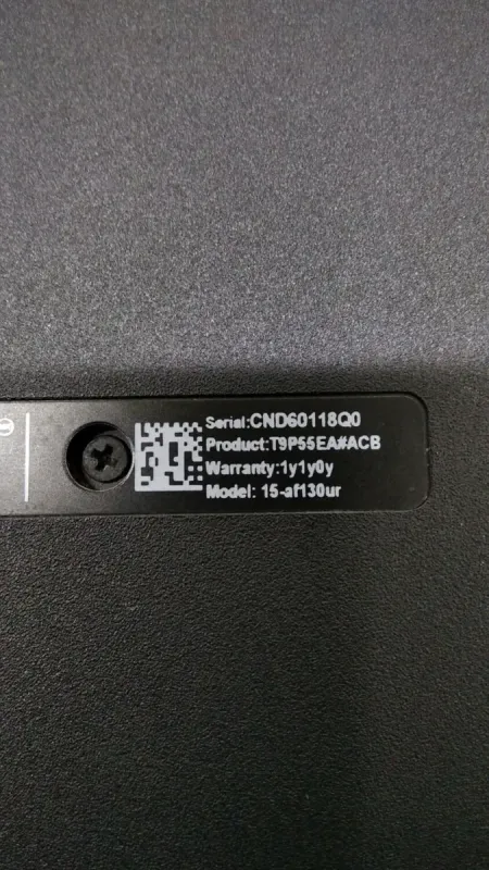 Ноутбук Б-клас HP 15-af130ur / 15.6" (1366x768) TN / AMD E1-6015 (2 ядра по 1.4 GHz) / 4 GB DDR3 / 500 GB HDD / AMD Radeon R2 Graphics / WebCam / DVD-ROM б/в - зображення 7