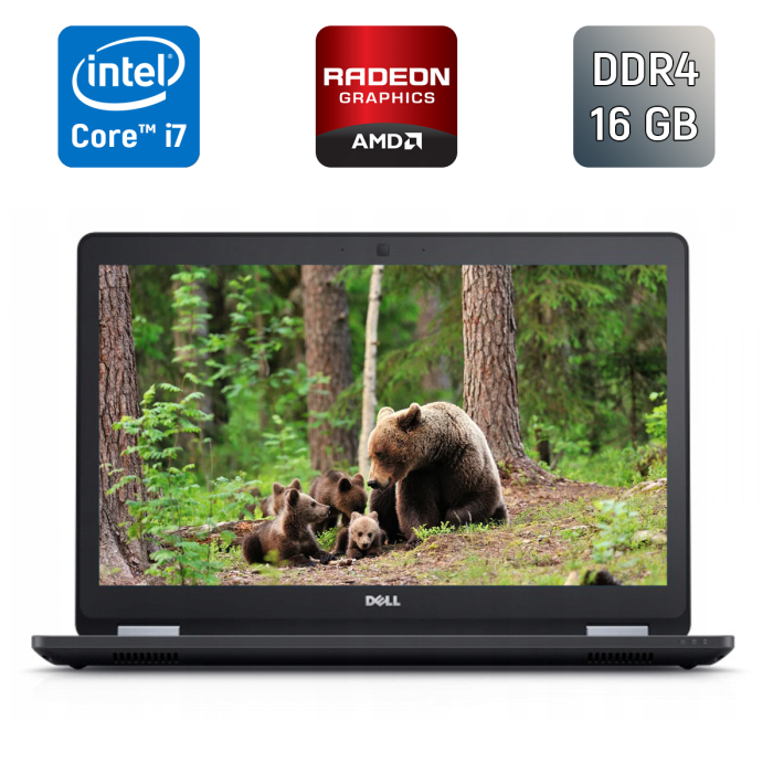 Ноутбук Dell Latitude E5570 / 15.6" (1366x768) TN / Intel Core i7-6820HQ (4 (8) ядра по 2.7 - 3.6 GHz) / 16 GB DDR4 / 512 GB SSD / AMD Radeon R7 M370, 2 GB GDDR5, 128-bit / HDMI / VGA / Windows 10 б/в - зображення 1