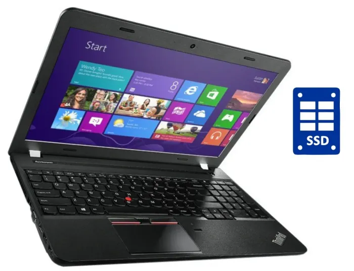 Ноутбук Lenovo ThinkPad E550 / 15.6" (1366x768) TN / Intel Core i3-4005U (2 (4) ядра по 1.7 GHz) / 8 GB DDR3 / 240 GB SSD / Intel HD Graphics 4400 / WebCam / DVD-ROM / Win 10 Pro б/в - зображення 1