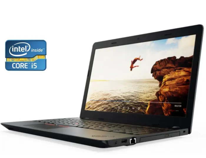 Ноутбук Lenovo ThinkPad E570 / 15.6" TN / Core i5-7200U (2(4) ядра по 2.5-3.1GHz) / 8GB DDR4 / 128GB SSD + 500GB HDD / HD Graphics 620 / WebCam / DVD-ROM / Win 10 Pro б/в - зображення 1