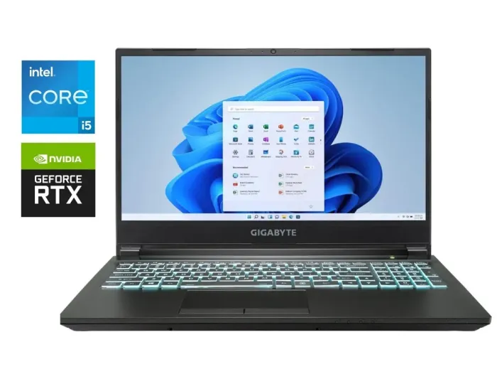 Ігровий ноутбук Б-клас Gigabyte G5 MD / 15.6" (1920x1080) IPS / Intel Core i5-11400H (6 (12) ядер 4.5 GHz) / 8 GB DDR4 / 512 GB SSD / nVidia GeForce RTX 3050 Ti, 4 GB GDDR6, 128-bit / WebCam б/в - зображення 1