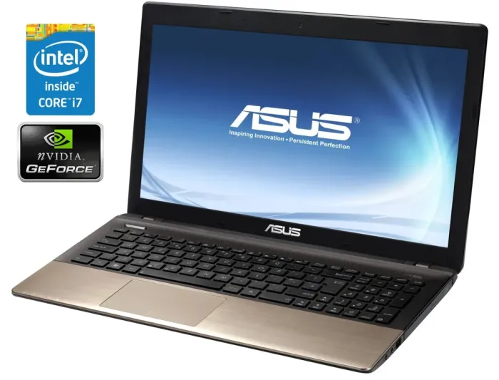 Ноутбук Б-клас Asus K55VD / 15.6" (1366x768) TN / Intel Core i7-3630QM (4 (8) ядра по 2.4 - 3.4 GHz) / 16 GB DDR3 / 512 GB SSD / nVidia GeForce 610M, 2 GB DDR3, 64-bit / WebCam / Win 10 Home б/в - зображення 1