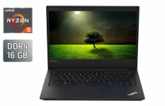 Ноутбук Lenovo ThinkPad E495 / 14" (1920x1080) IPS / AMD Ryzen 5 3500U (4 (8) ядра по 2.1 - 3.7 GHz) / 16 GB DDR4 / 512 GB SSD / AMD Radeon RX Vega 8 / WebCam / HDMI б/в