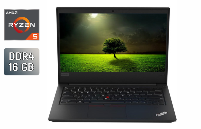 Ноутбук Lenovo ThinkPad E495 / 14" (1920x1080) IPS / AMD Ryzen 5 3500U (4 (8) ядра по 2.1 - 3.7 GHz) / 16 GB DDR4 / 512 GB SSD / AMD Radeon RX Vega 8 / WebCam / HDMI б/в - зображення 1