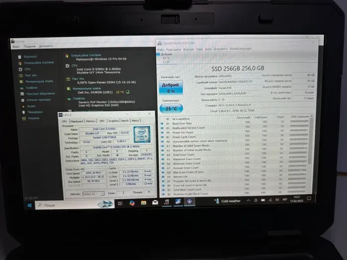Захищений ноутбук Dell Latitude 5414 Rugged / 14" (1920x1080) IPS Touch / Intel Core i5-6300U (2 (4) ядра по 2.4 - 3.0 GHz) / 8 GB DDR4 / 256 GB SSD / Intel HD Graphics 520 / WebCam б/в - зображення 8