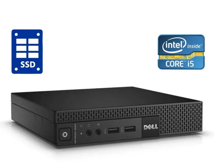 Неттоп Dell OptiPlex 9020M USFF / Intel Core i5-4590T (4 ядра по 2.0 - 3.0 GHz) / 8 GB DDR3 / 256 GB SSD / Intel HD Graphics 4600 б/в - зображення 1