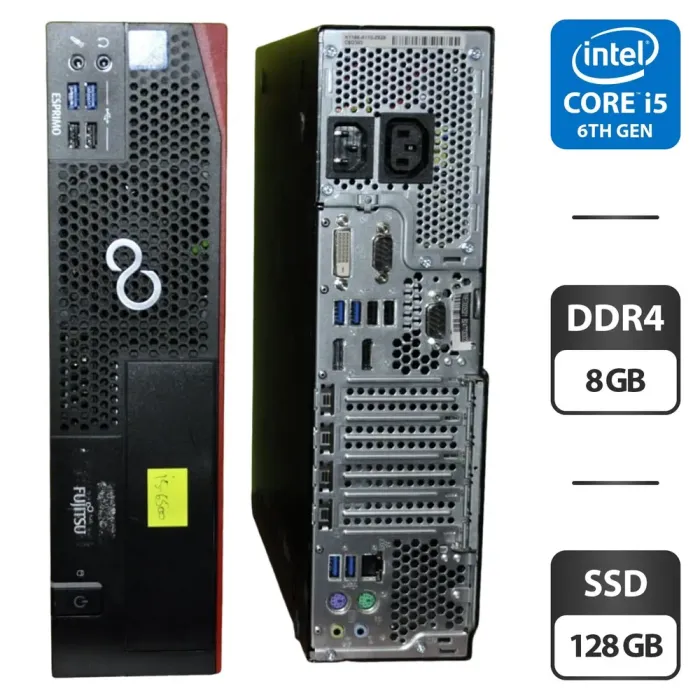 Комп'ютер Fujitsu Esprimo D757 E90+ SFF / Intel Core i5-6500 (4 ядра по 3.2 - 3.6 GHz) / 8 GB DDR4 / 128 GB SSD / Intel HD Graphics 530 / Windows 11 Pro б/в - зображення 1