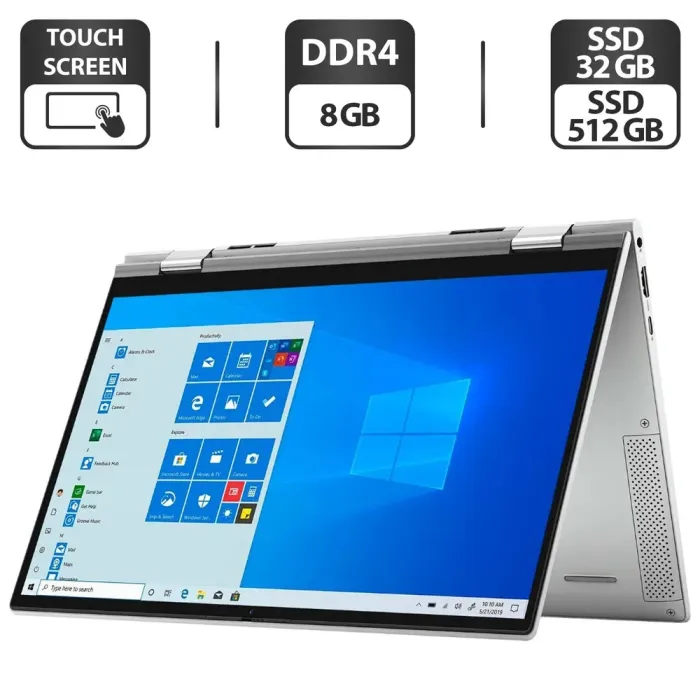 Ноутбук-трансформер Dell Inspiron 7300 2-in-1 / 13.3" (1920x1080) IPS Touch / Intel Core i5-10210U (4 (8) ядер по 1.6 - 4.2 GHz) / 8 GB DDR4 / 32 GB SSD M.2 + 512 GB SSD M.2 / Intel UHD Graphics / WebCam б/в - зображення 1