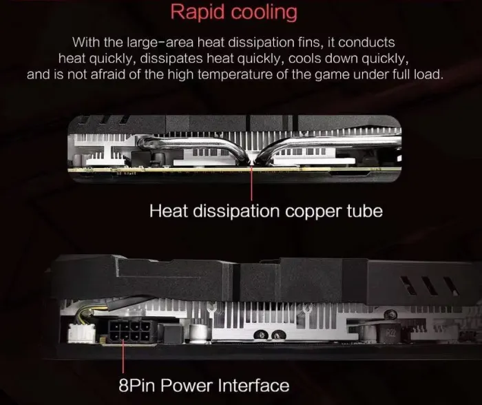 Дискретна відеокарта MLLSE Radeon RX 580, 8 GB GDDR5, 256-bit / HDMI, DisplayPort - зображення 4