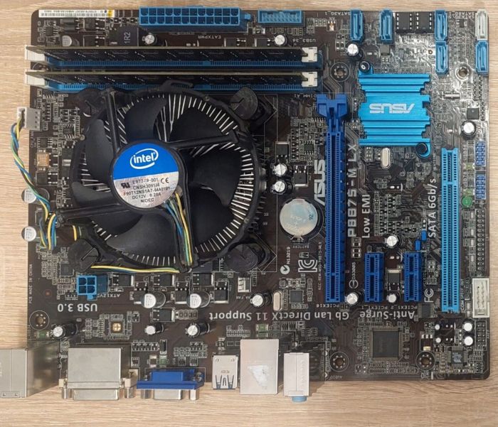 Комплект: Материнська плата Asus P8B75-M LX / LGA1155 / Intel Core i7-2600 (4 (8) ядра по 3.4 - 3.8 GHz) / 16 GB DDR3 / Intel HD Graphics 2000 + Кулер б/в - зображення 5