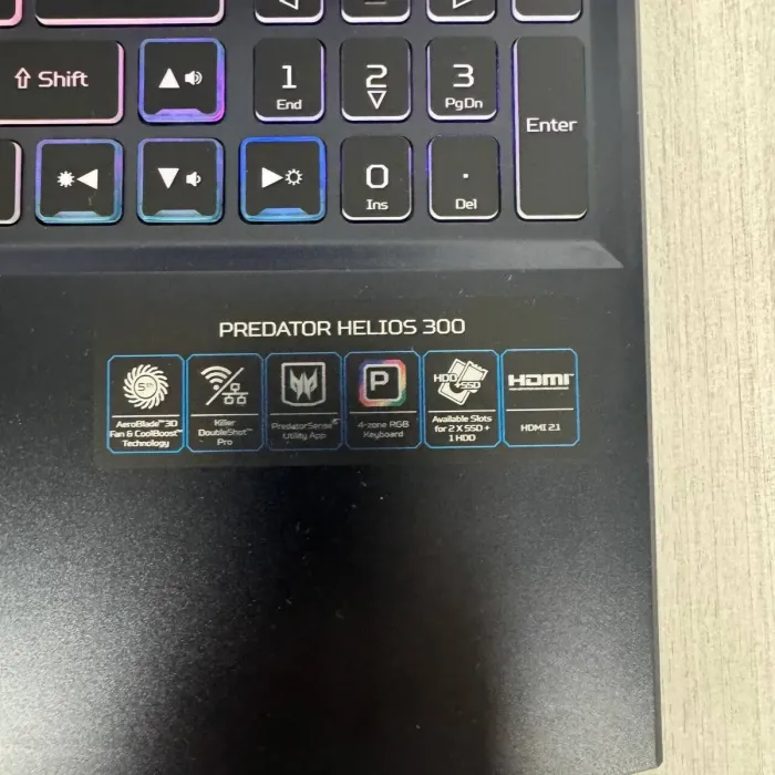 Ігровий ноутбук Acer Predator Helios 300 PH315-54 / 15.6" (1920x1080) IPS / Intel Core i9-11900H (8 (16) ядер по 2,5 - 4,9 ГГц) / 16 ГБ DDR4 / 512 ГБ SSD NVMe / nVidia GeForce RTX 3060, 6 ГБ GDDR6, 192-bit / WebCam б/в - зображення 9