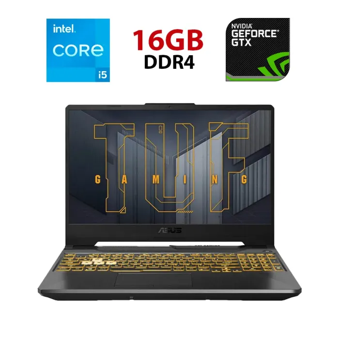 Ігровий ноутбук Asus TUF Gaming F15 FX506HM-HN016W / 15.6" (1920x1080) IPS / Intel Core i5-11400H (6 (12) ядер по 4.5 GHz) / 16 GB DDR4 / 480 GB SSD / nVidia GeForce RTX 3060, 6 GB GDDR6, 192-bit / WebCam б/в - зображення 1