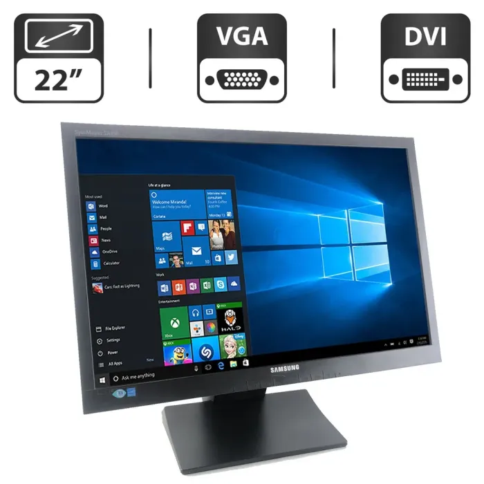 Монітор Samsung S22E/C450BW/22" (1680x1050) TN/VGA, DVI/VESA 100x100 + Кабель живлення б/в - зображення 1