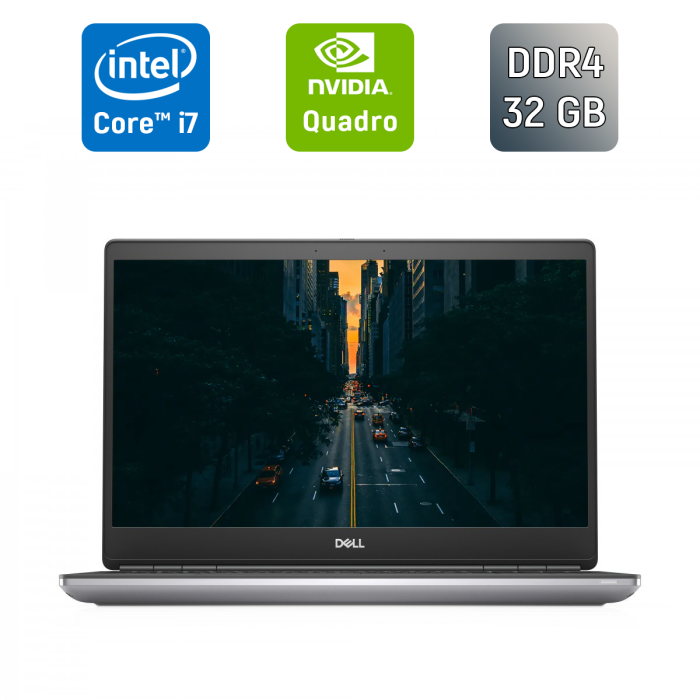 Мобільна робоча станція Dell Precision 7550 / 15,6" (1920x1080) IPS / Intel Core i7-10850H (6 (12) ядер по 2,7 - 5,1 ГГц) / 32 ГБ DDR4 / 512 ГБ SSD / nVidia Quadro T2000, 4 ГБ GDDR5, 128-біт / Windows 10 б/в - зображення 1