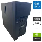 Робоча станція Dell Precision T3620 Tower / Intel Xeon E3-1270 v5 (аналог Intel Core і7-6700) (4 (8) ядра по 3,6 - 4,0 ГГц) / 16 ГБ DDR4 / 256 ГБ SSD / nVidia Quadro K1200, 4 ГБ GDDR5, 128-біт б/в